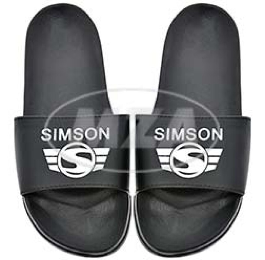 Simson Badeschuhe, schwarz, Motiv: SIMSON