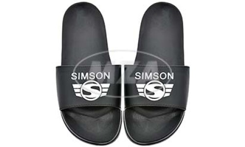 Simson Badeschuhe, schwarz, Motiv: SIMSON