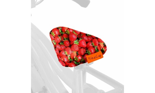 Bikecap Sattelüberzug Erdbeerenmuster