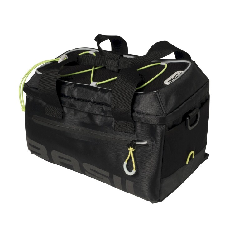 Basil - Gepäckträgertasche Miles Trunkbag, Schwarz/Lime