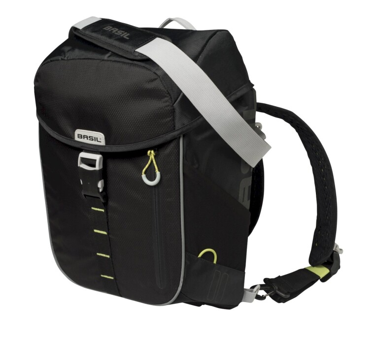 Basil - Einzeltasche Miles, Schwarz/Lime