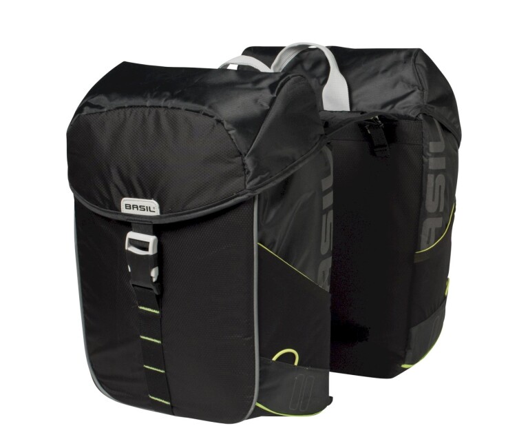 Basil - Doppelpacktasche Miles, Schwarz/Lime