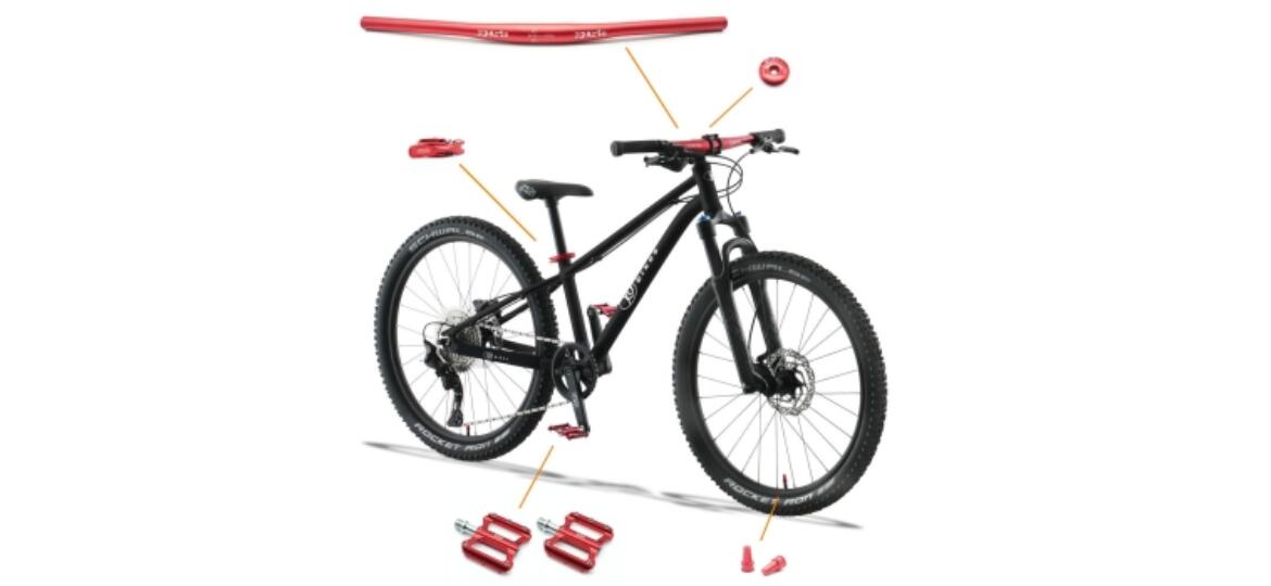 KUbikes 24 S MTB Disc Schwarz/Laser red