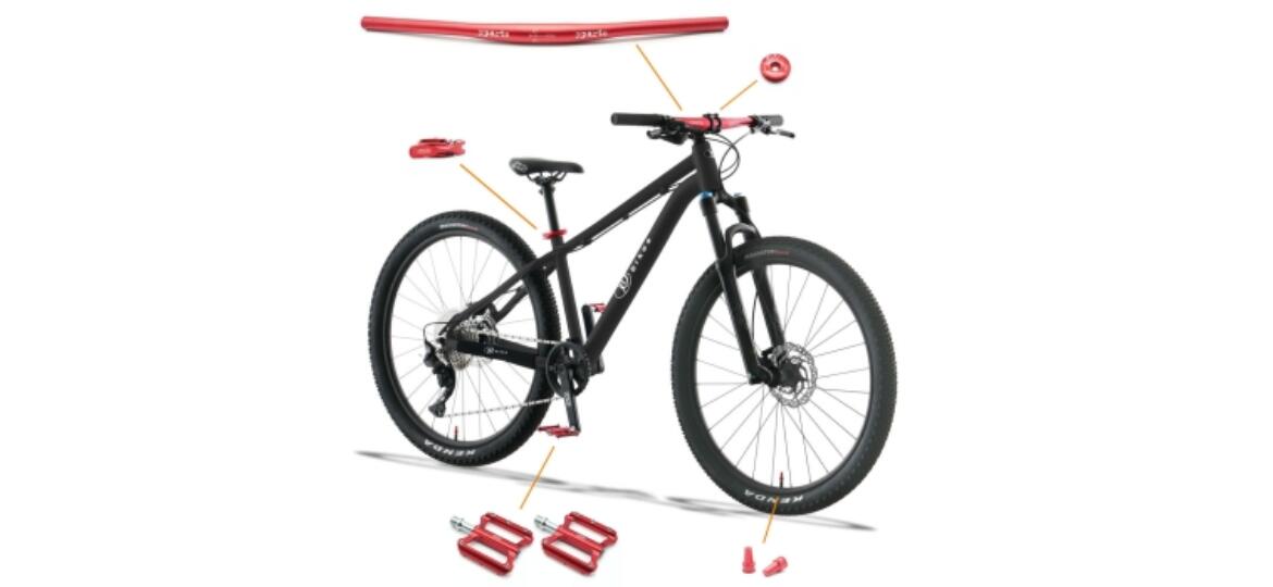 KUbikes 26 MTB  Disc Schwarz/Laser red