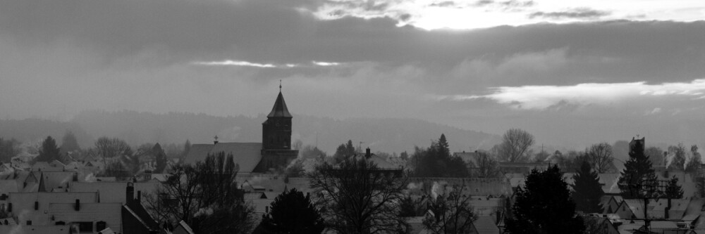 Dächer von Neunkirchen mit St. Michael