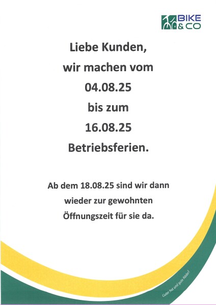 Betriebsferien Sommer