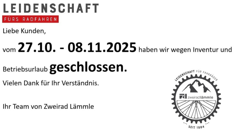 Inventur und Betriebsurlaub