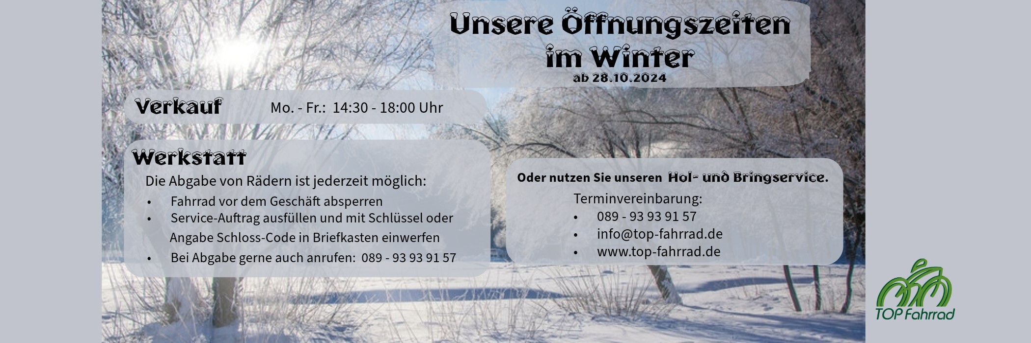 Öffnungszeiten Winter