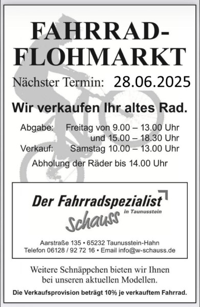Fahrradflohmarkt Juni 2025