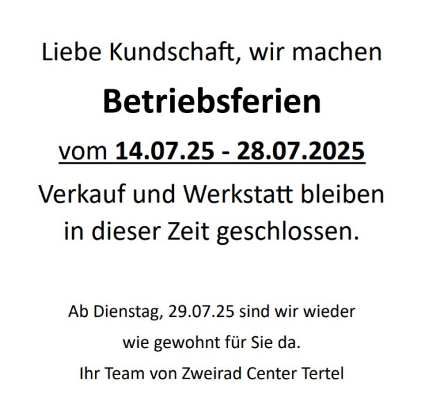 Betriebsferien 25