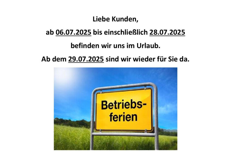 Betriebsferien 2025