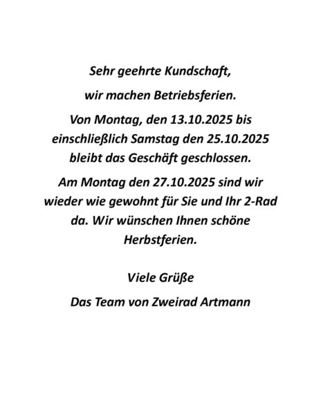 Herbstferien 2025