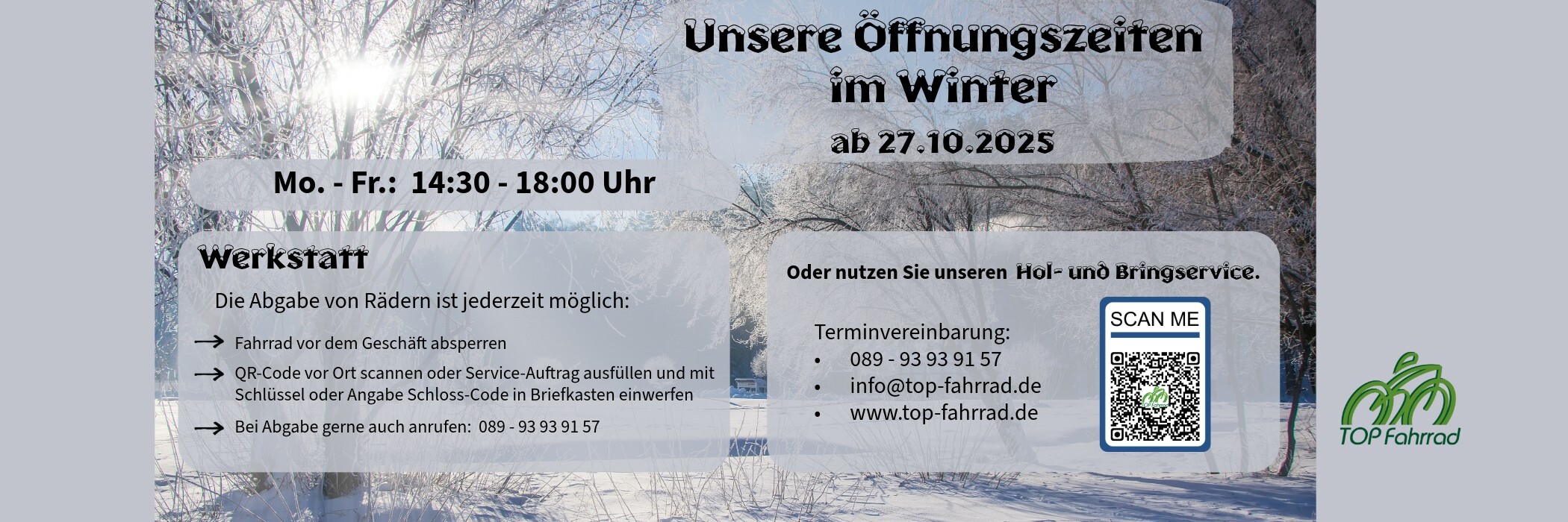 Winter-Öffnungszeiten