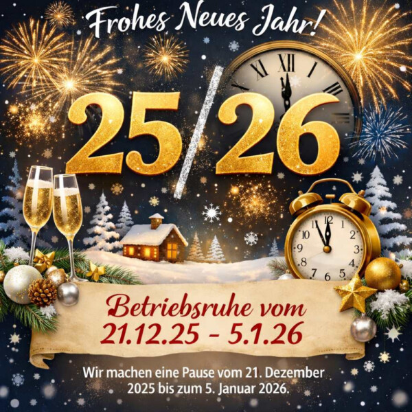 Betriebsruhe zum Jahreswechsel
