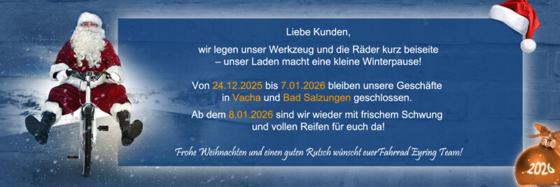 Weihnachtsurlaub Fahrrad Eyring