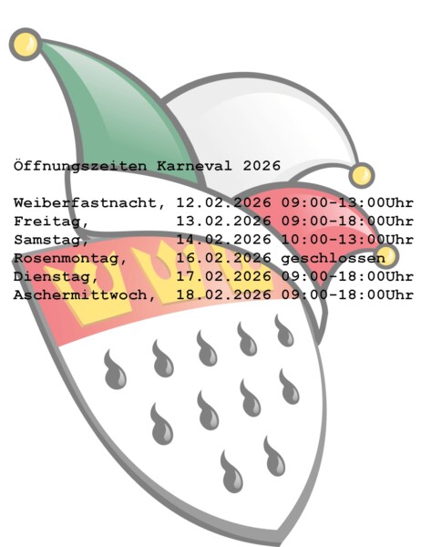 Öffnungszeiten Karneval 2026
