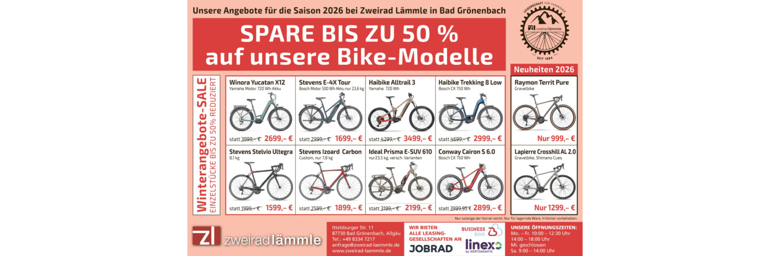 Winterschlussverkauf bei Zweirad Lämmle