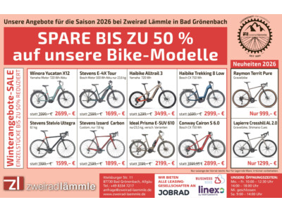 Winterschlussverkauf bei Zweirad Lämmle