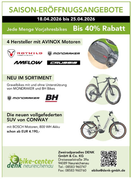 SAISON ERÖFFNUNGSANGEBOTE