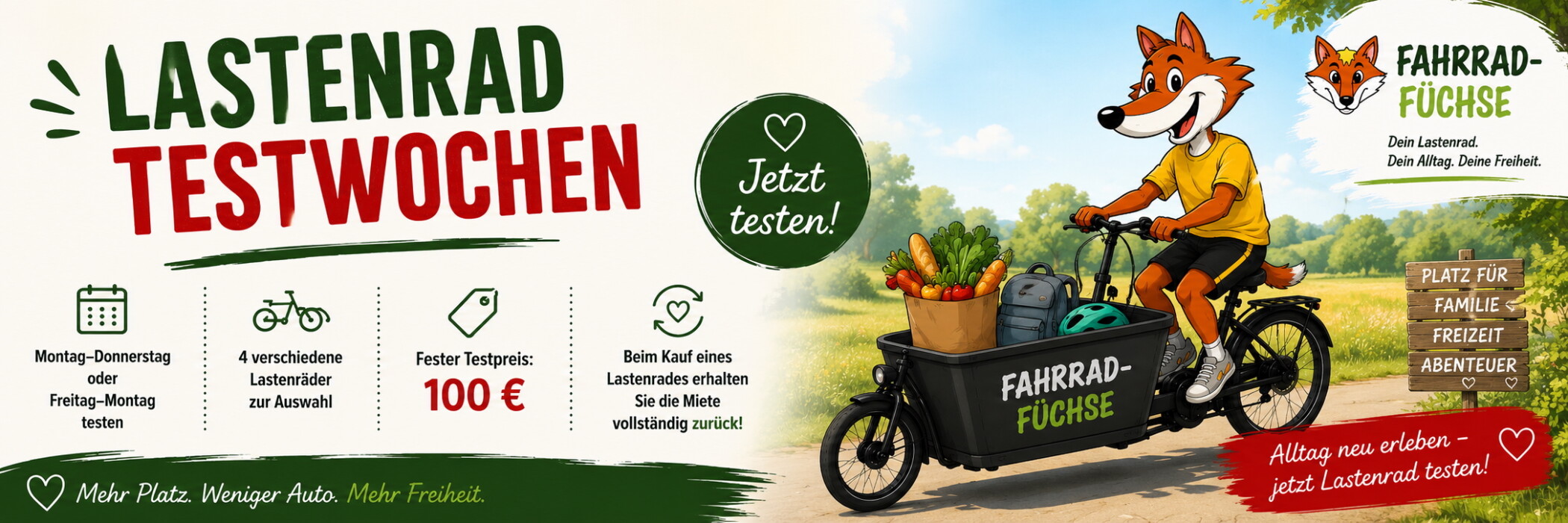 Lastenrad Testwopchen Sonne
