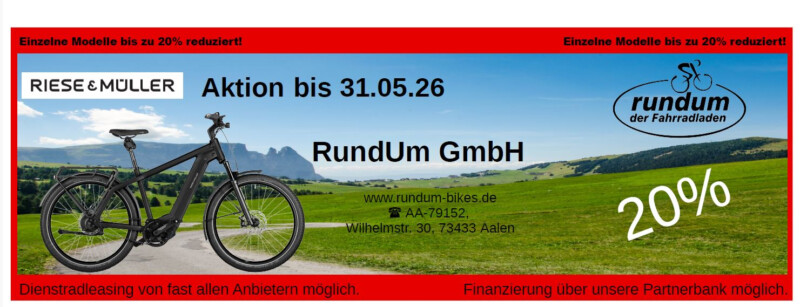 Riese und Müller 20% bis 31.05.26