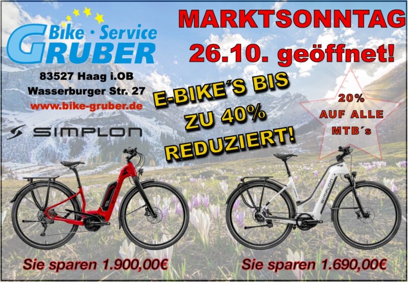 Marktsonntag 26.10. von 12.30 Uhr bis 17.00 Uhr ge