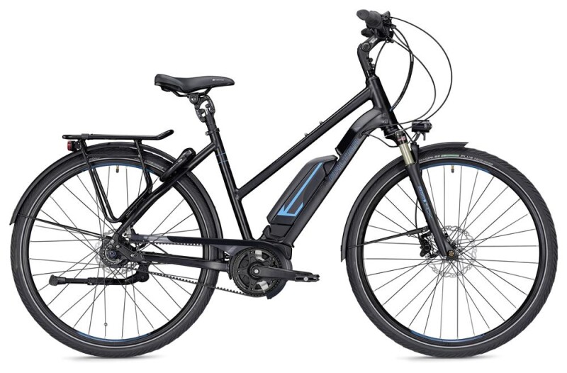 FALTER E 9.8 FL Trapez schwarz/blau matt E-Bike