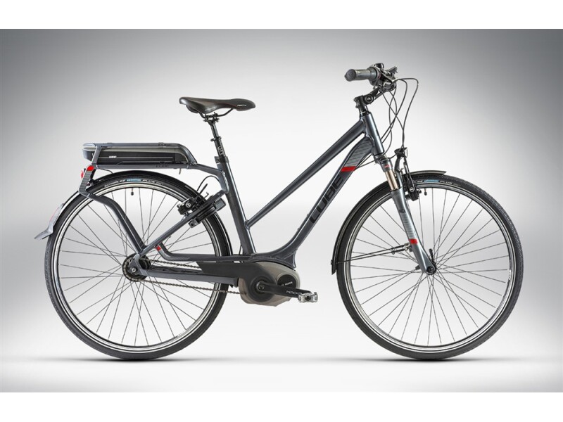 Cube TRAVEL HYBRID PRO anthrazit black white red Trapez