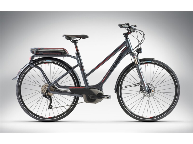 Cube TOURING HYBRID PRO anthrazit black red Trapeze