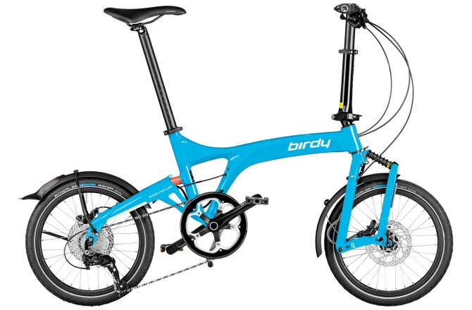 Riese und Müller Birdy touring Testbike cyan