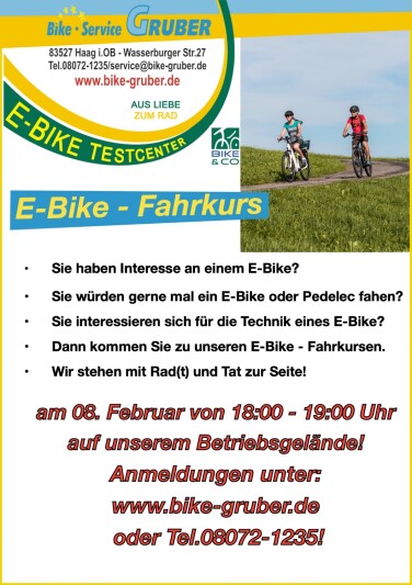 E-Bike Fahrkurs am 08.02.2022