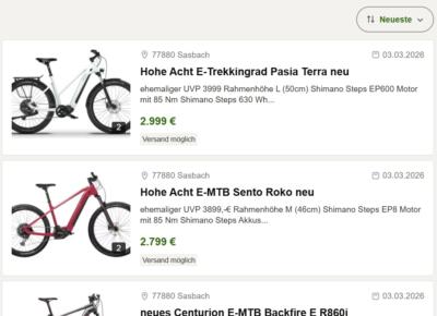 Kleinanzeigen Einzelstücke