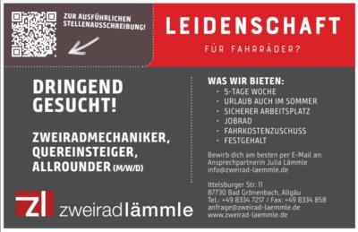 Fahrradmonteur, Zweiradmechaniker, Quereinsteiger und Allrounder gesucht!