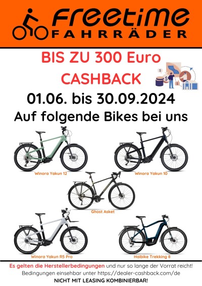 Cashback auf ausgewählte Fahrräder