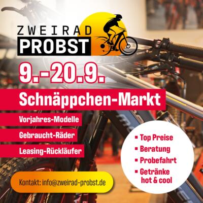 Schnäppchenmarkt bei Zweirad Probst – Jetzt kräftig sparen!