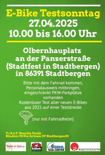 E-Bike Testsonntag am 27.04.2025