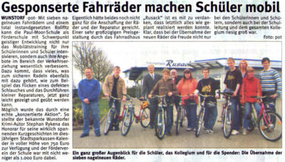 Gesponserte Fahrräder machen ...