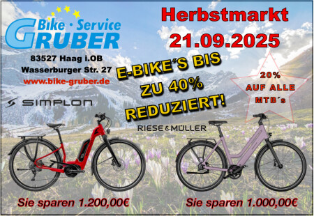 HERBST - AKTON! BIS ZU 40% AUF E-BIKES!