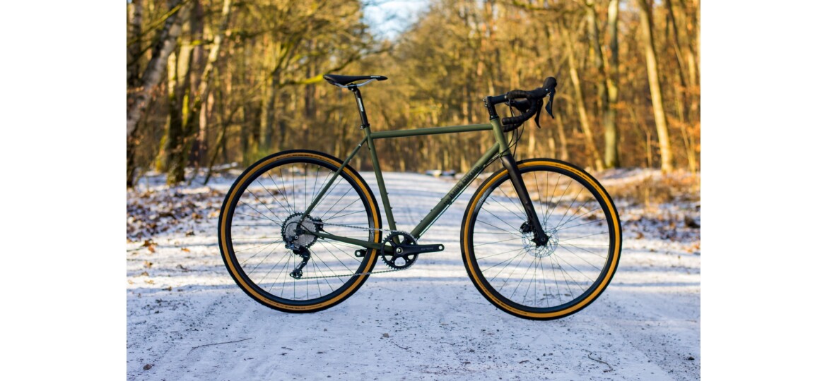 Just Bikes JB04 Gravel Stahl CrMo Rahmenset Carbon oder Stahl Gabel Olivgrün