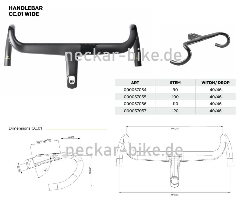 Colnago CC.01 Wide integrierter Lenker incl. Colnago PC Halter