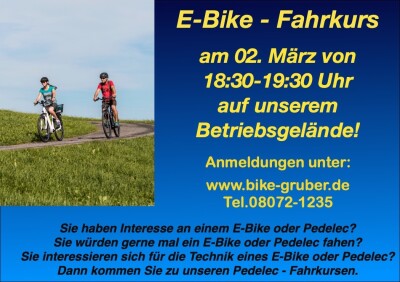 PEDELEC + E - BIKE FAHRKURS