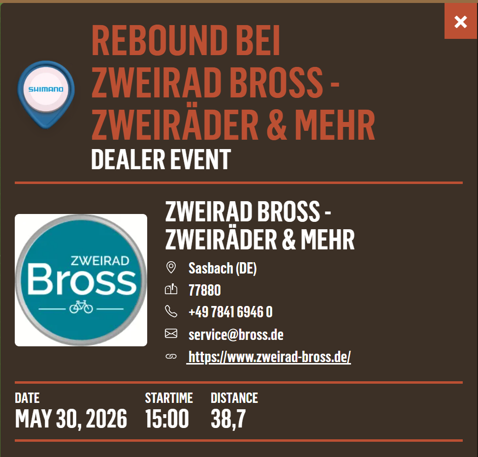 REBOUND bei Zweirad Bross - Mai 30 2026